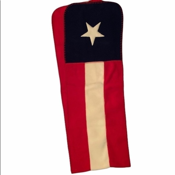 The flag scarf is cozy and soft to the touch. - Picture 12 of 13
